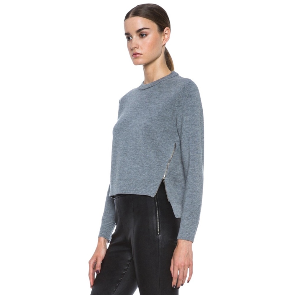3.1 Phillip Lim Wool Cropped Pullover Sweater with side zipper size L